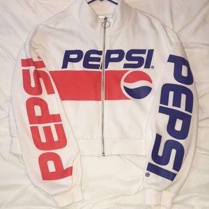 Pepsi cropped sweater w zip